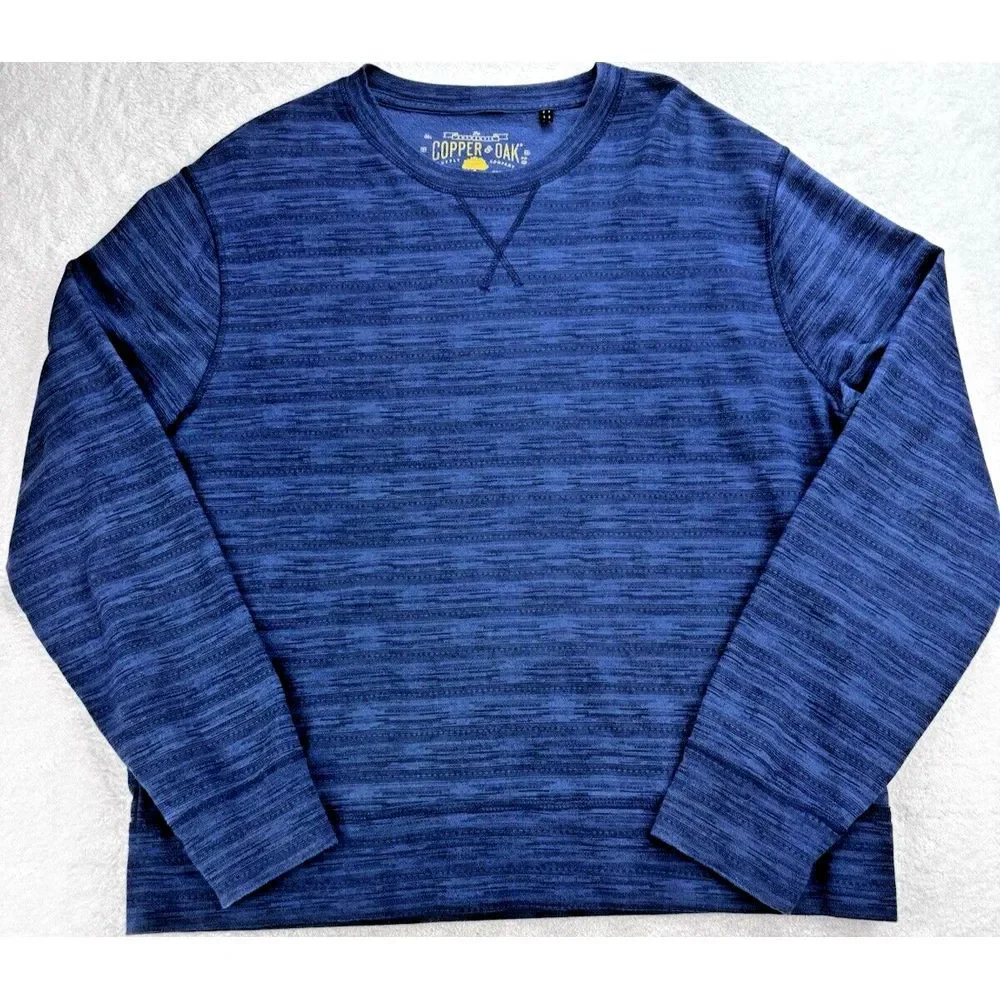 Copper‎ Oak Crew Neck Pullover Shirt Men XL Heather Blue LS